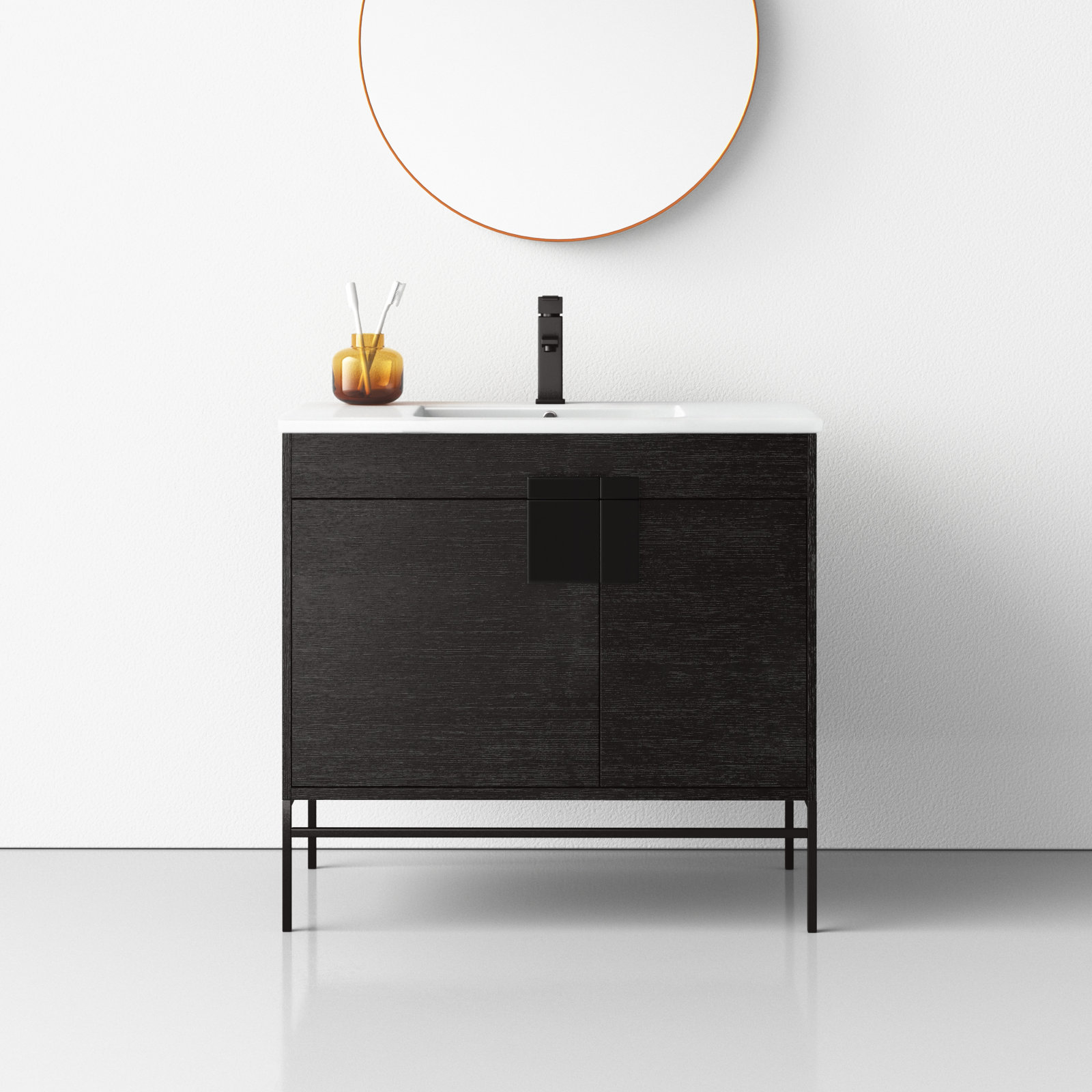 Maisie 36'' Single Bathroom Vanity, Black Matte, Black