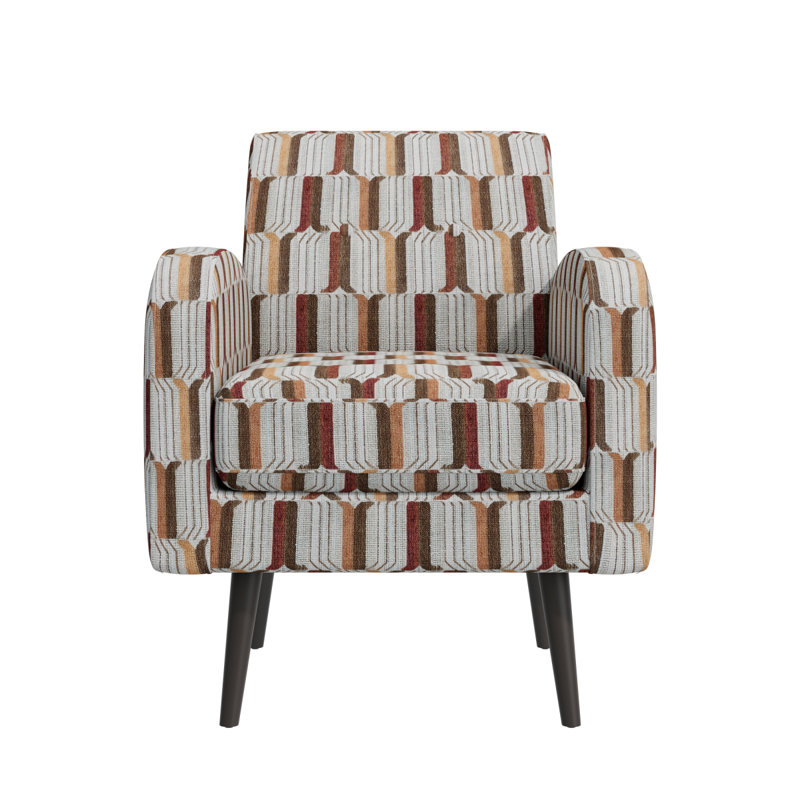 Chaise avec accoudoirs Darien, Rouge/brun clair