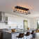 5-Light Metal Flush Mount Rectangular Ceiling Light