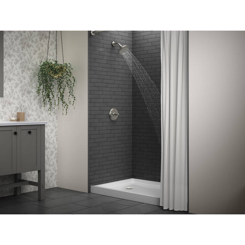 Kohler Round Shower Drain for Use with 2" Metal or Plastic Pipe, Gasket Included, Vibrant Titanium