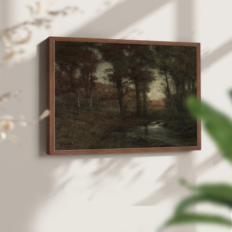 Paysages rétro-CDLIV - reproduction encadrée, H 22 po x l 28 po, Noyer