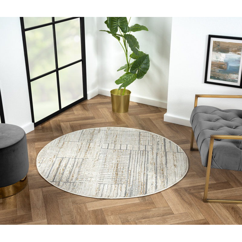 Valentina cream Rug, Round 120cm