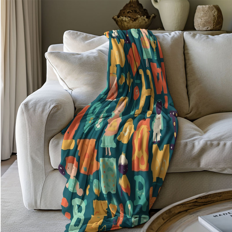Number Grid - 1 Piece Premium Blanket, Twin