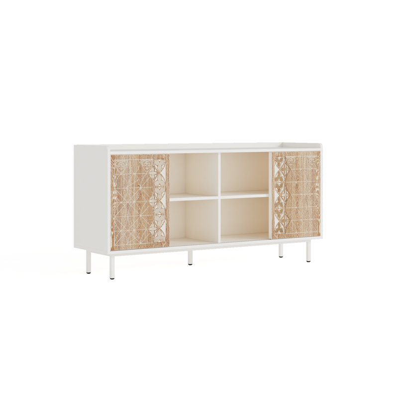 Armoire d'appoint avec portes et tablettes coulissantes Mora