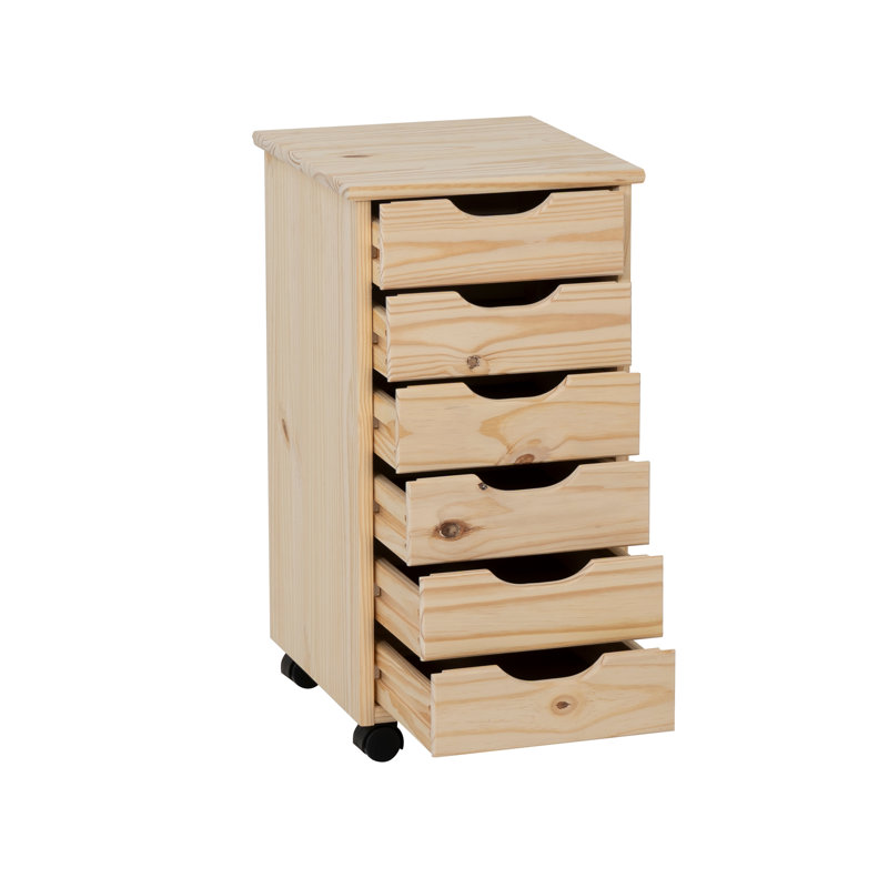 Chariot de rangement à 6 tiroirs Carrena, Beige