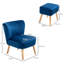 Brookeville Velvet Barrel Chair with Footstool-527180507