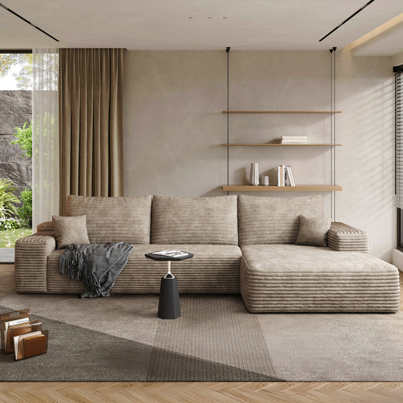 108" Sectional Couches For Living Room Modern Modular Sofa With L-Shape Couchs Upholstered Boneless Couch Deep Seat Sectional Couch With Chaise