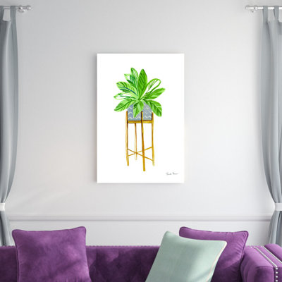 «Green House Plants I» par Farida Zaman - peinture sur toile tendue