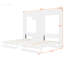 Lits simples escamotables doubles avec armoires et tablettes, blanc-213735234