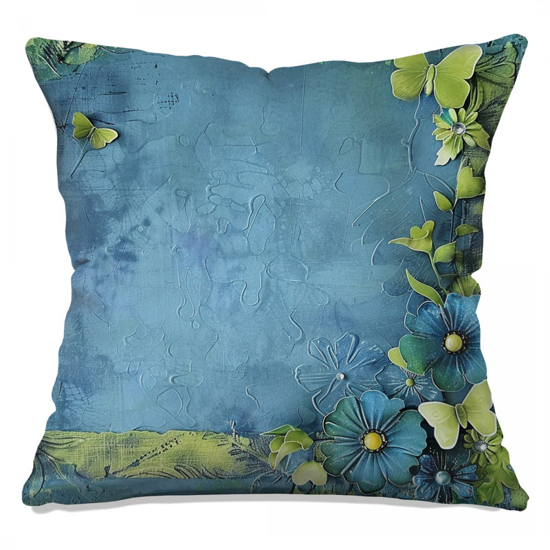 Coussin Butterfly, coussins double face Nature, 18 po x 18 po