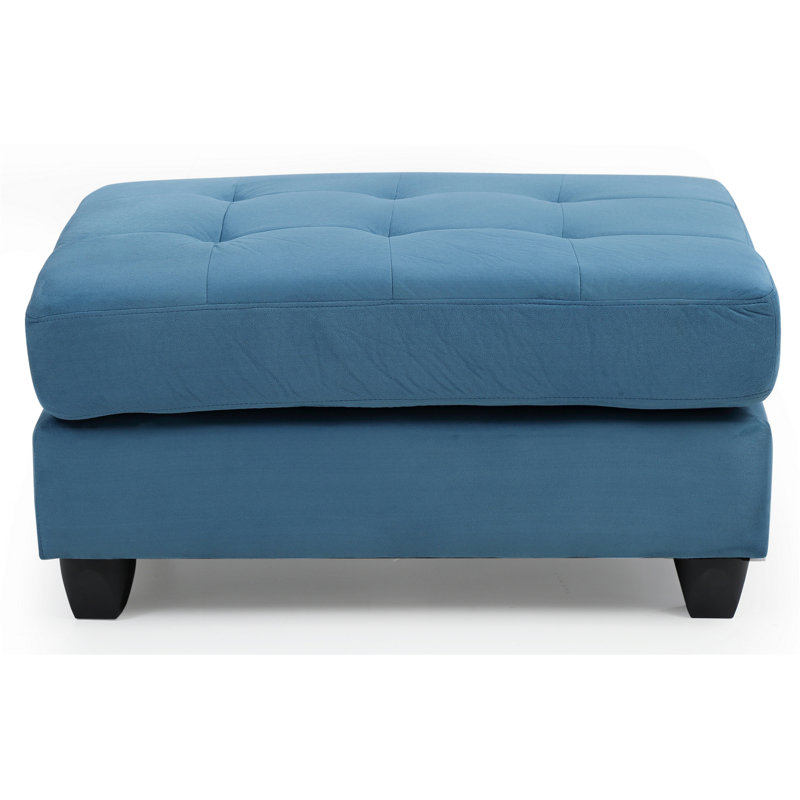 Stylish Tufted Ottoman for Living Room and Bedroom, Blue