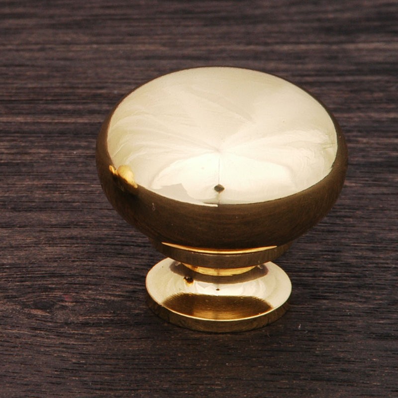 CK Series 1 1/4" Diameter Mushroom Knob, Polished Brass, 1.25" H x 1.25" W x 1.19" D