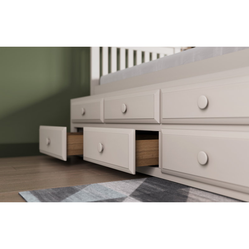 Bradner 90 X 190cm Cabin Bed with Storage Included with Trundle Included, White