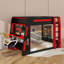 Twin Size Gaming Bunk Bed With Desk,Two Storage Shelves,USB And LED Light-1524974803