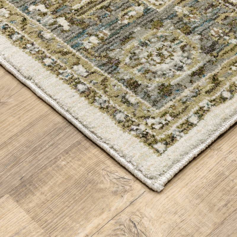 Tapis oriental ivoire Alair, Tapis de couloir 2 pi 3 po x 8 pi