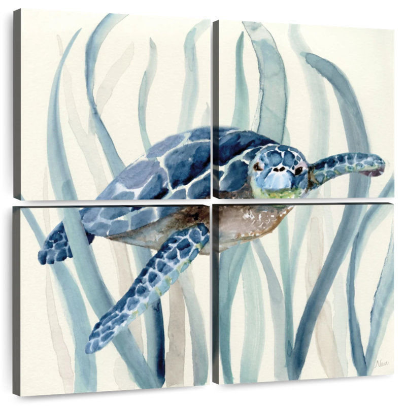 Brampt Turtle In Seagrass I, 18" H x 18" W