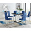 Scottsmoor Modern Halo 6 Seat Round Dining Table Set - Luxury Velvet Dining Chairs-88433962-88433963-88433973