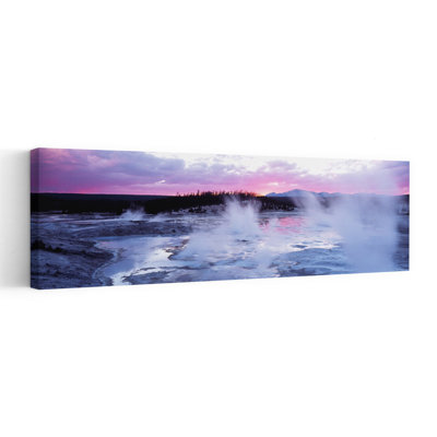 Sunset, Norris Geyser Basin, Wyoming, Usa Colorful Abstract Contemporary Landscape Sunset Wall Art