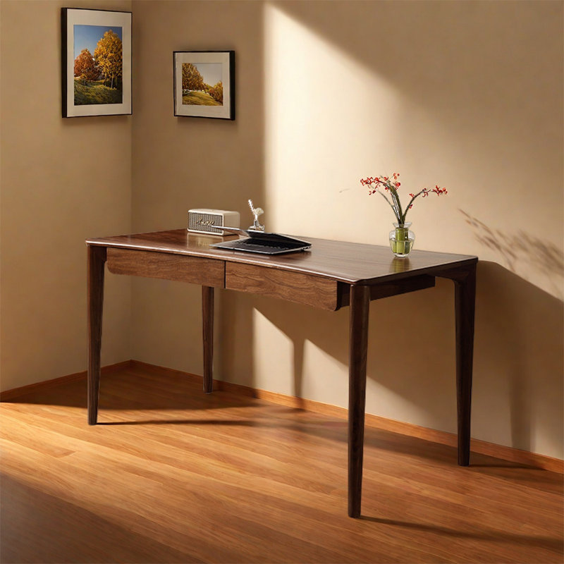 American style solid wood curved desk