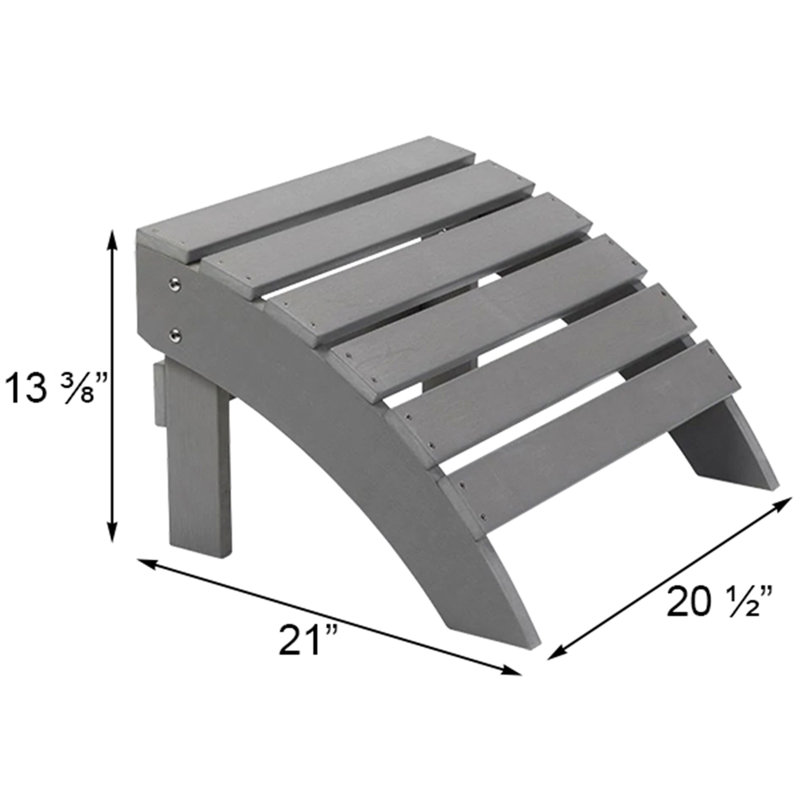 Adirondack Footstool, Grey, Grey