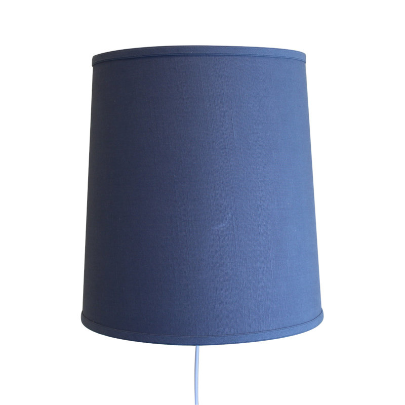 Abat-jour tambour en lin H 15 po x l 14 po (araignée) de couleur bleu ardoise