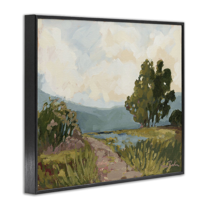 Path to Distant Countryside Framed Giclee, design by Sara Baker, 11" H x 14" W, Midnight Black Framed Giclee