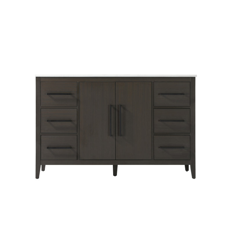54 Inch Single Bathroom Vanity, Mocha Brown
