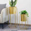 Set of 2 Indoor Outdoor Decorative Planters with Stand for Garden