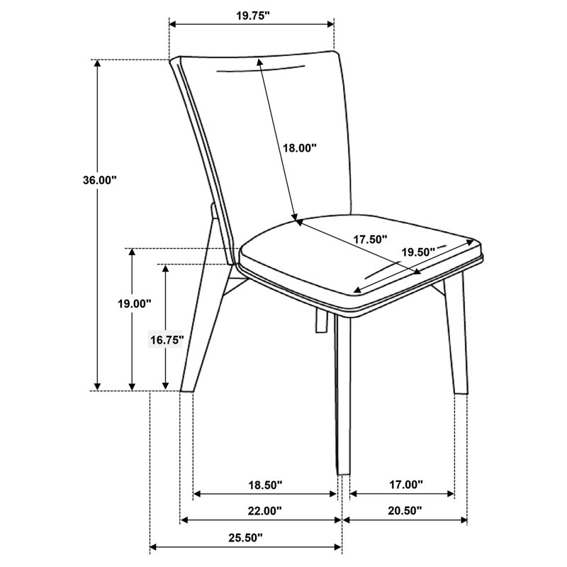 Ensemble de 2 chaises de salle à manger rembourrées à dossier solide