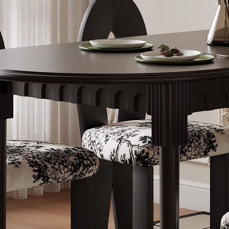 French retro solid wood dining table sets., 29.53"H x 70.87"L x 35.43"W