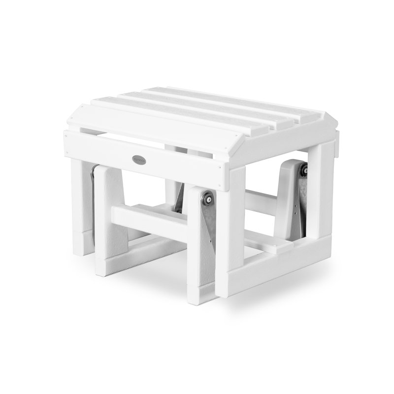 POLYWOOD Plastic/Resin Adirondack Chair and Ottoman, White