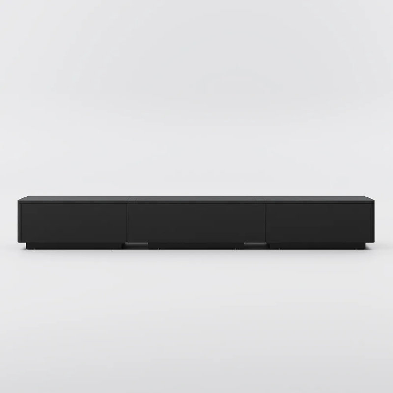 Meuble télé 126 po Walunt, H 13,4 po x L 102,3 po x l 16,9 po, Noir