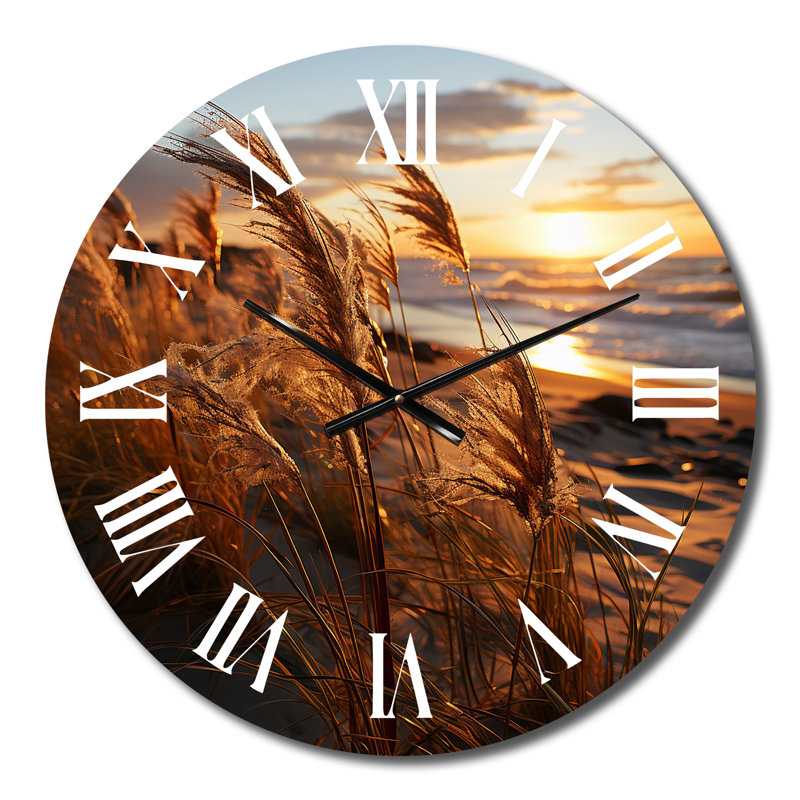 Beach Breeze At Sunrise II - Horloge murale nautique et de plage, Petit