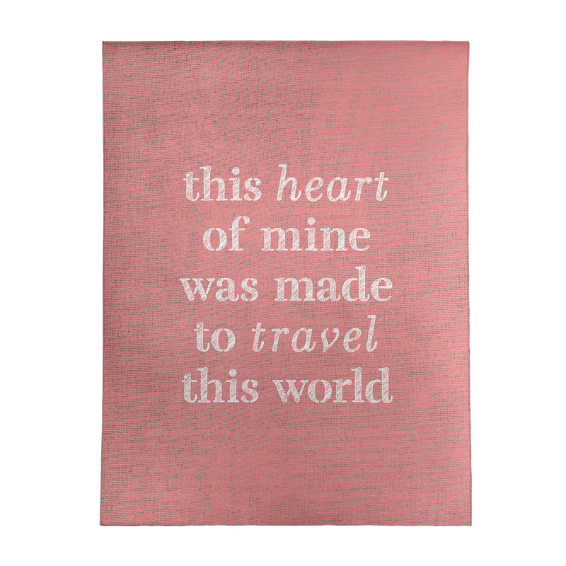 Tapis en poly citation "travel travel love quot", Rectangle 9 pi x 12 pi