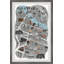 Carte illustrée de Savannah, Géorgie - reproduction encadrée sur papier-1172010765