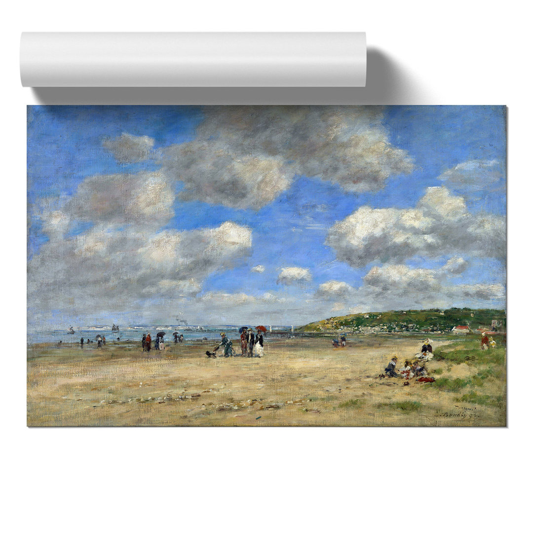 Beach at Trouville by Eugene Boudin - Frameless Print