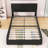 Upholstered Platform Bed with Built-in Bluetooth Speakers and RGB LED Light-1412637439-1412637436