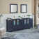 Karson 84'' Double Bathroom Vanity with Ceramic Top with Mirror