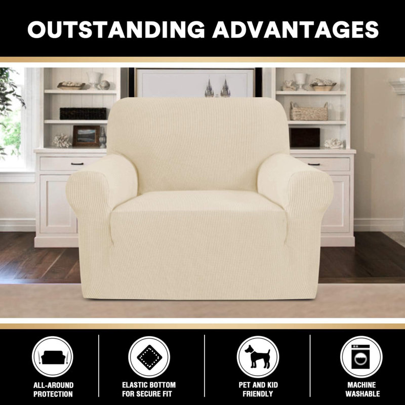 Housse de canapé, Mélange de polyester beige