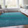 Machine Washable Indoor/Outdoor Xhevrie Teal Rug