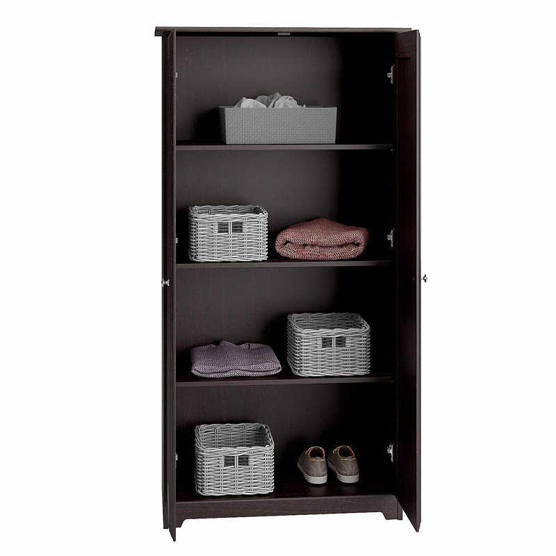 Armoire de rangement à 4 tablettes Huckins, Chêne espresso