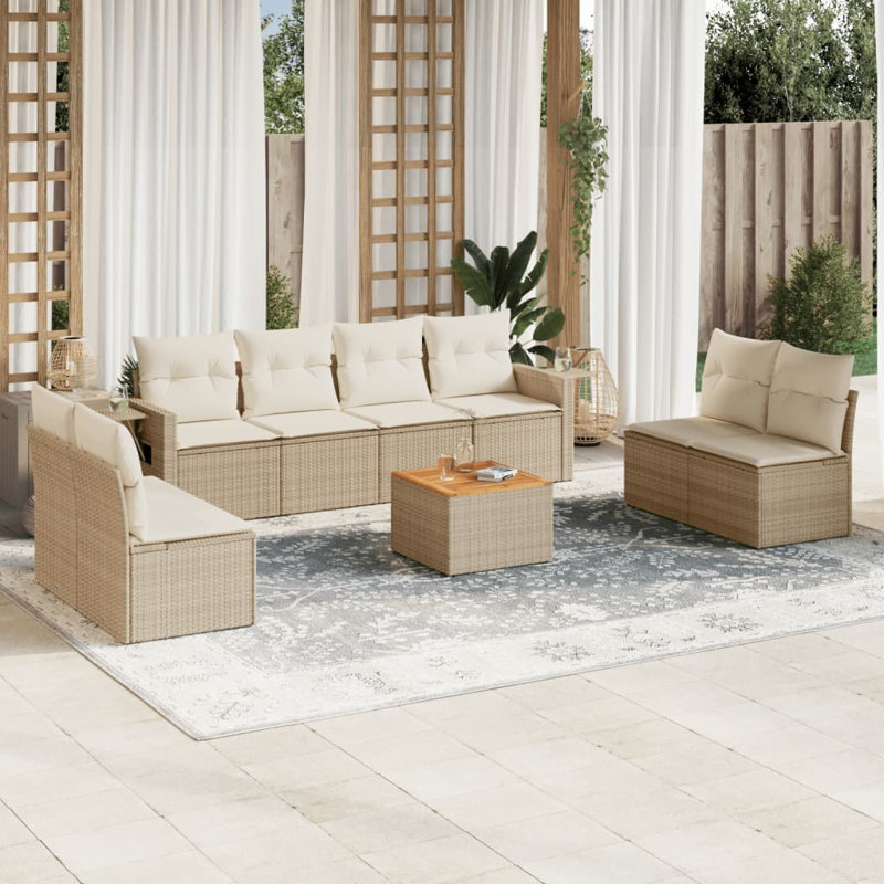 Ensemble de canapé de jardin Vidaxl beige