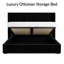 Premium Plush Bed Frame – Elegant Padded Bed with 48” Statement Headboard, Solid Wooden Bed – Contemporary Designer Finish-297265901-297508564