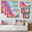 Marbre luxueux turquoise liquide - art mural moderne sur toile-174184595-174184617