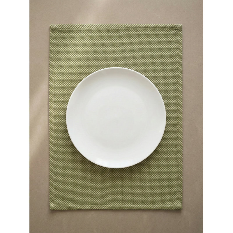 Navy Blue Horizon Weave Indoor Outdoor Placemat, Green