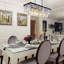 Lustre rectangulaire en cristal 8 lumières Alleyne, noir