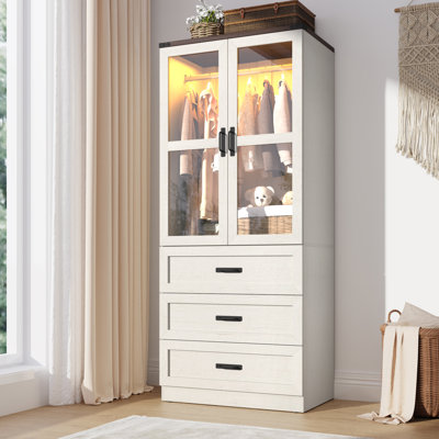 Armoire-penderie à porte en verre Farmhouse