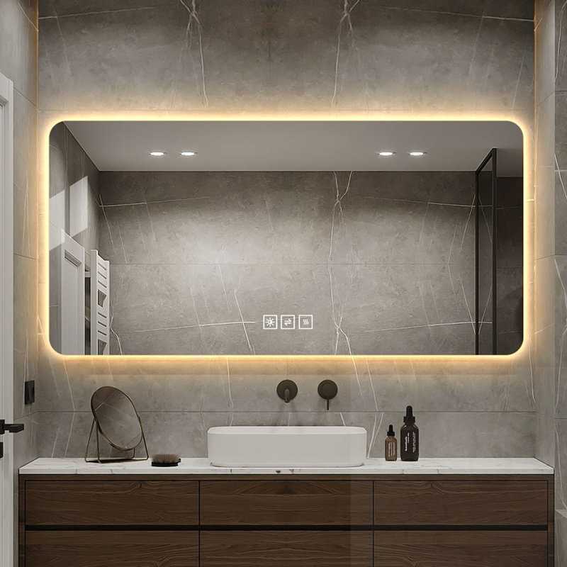 Miroir de salle de bain à DEL avec fonction désembuage à une touche