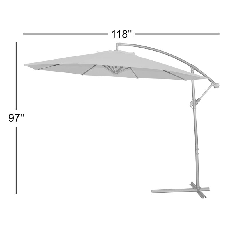 Parasol en porte-à-faux Landgrove, Gris