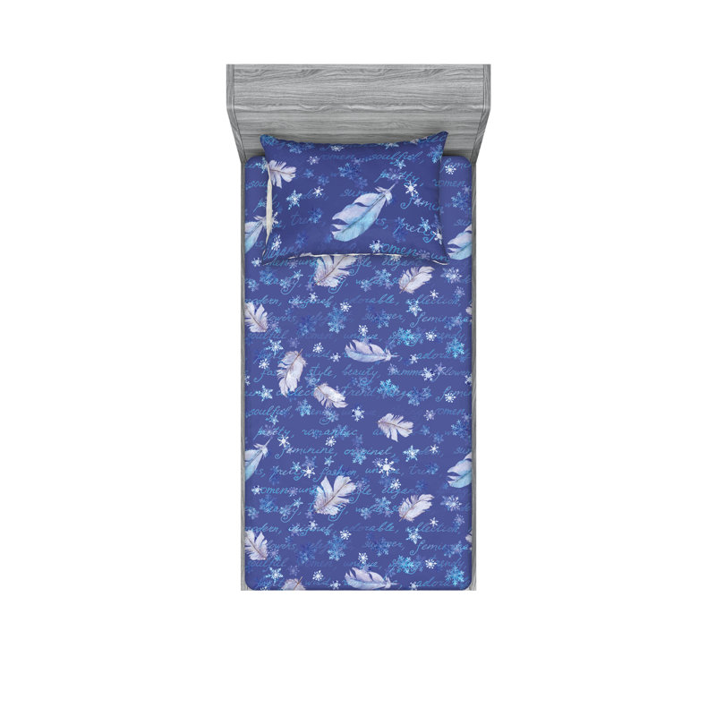 Ensemble de draps et taies décoratives Ambesonne, Drap-housse pour lit simple avec une taie d'oreill
